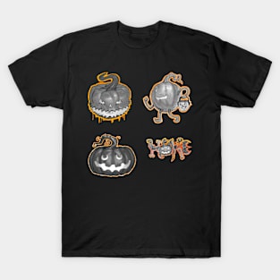 Halloween Grey Jack O' Lantern Sticker Pack T-Shirt